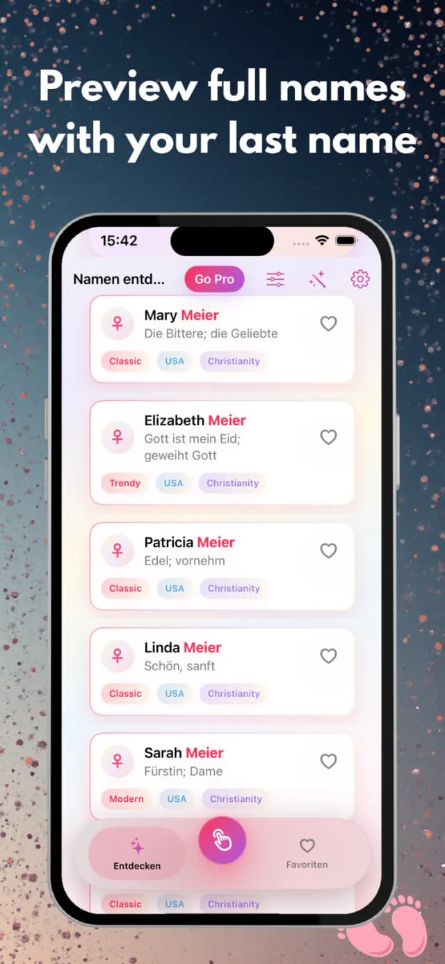 BabyName app – partner sync in real time