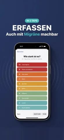 Migräne App – Attacke in drei Taps erfassen