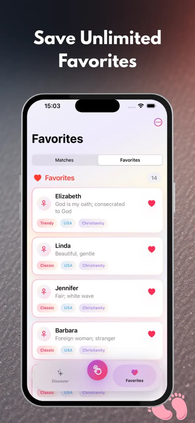 BabyName app – swipe baby names Tinder-style with your partner