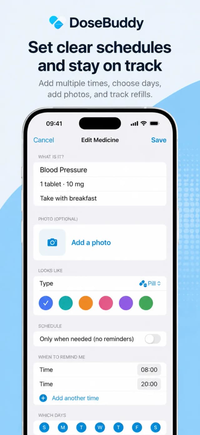 DoseBuddy – pill counter and refill warning